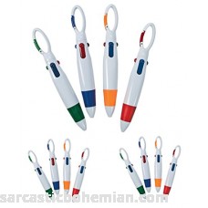 Carabiner Shuttle Pens 12 Pack Each 5 1 2 Pen Includes 4 Retractable Color Choices. B0753RCHTR